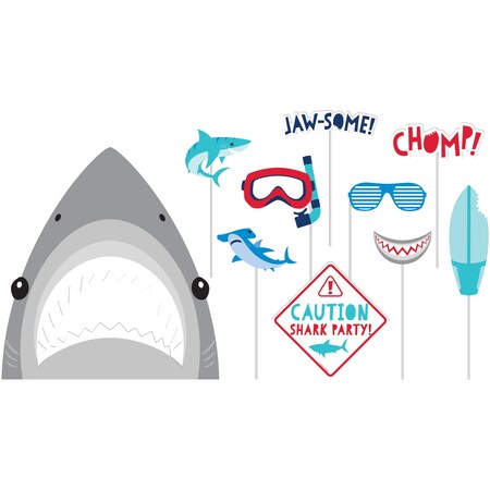Creative Converting Shark Party Photo Booth Props, 10", 60PK 350510